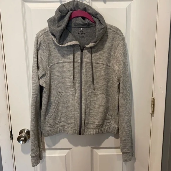 Prana Herringbone Print Full Zip Hoodie EUC - Picture 4 of 16